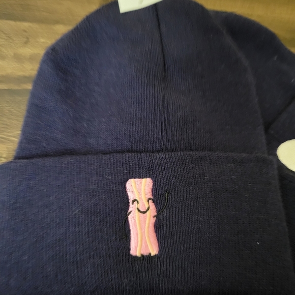 Bacon Eggs Couples Beanie 2 Piece Set Valentine Day Gift NEW Matching Adult - Picture 2 of 11